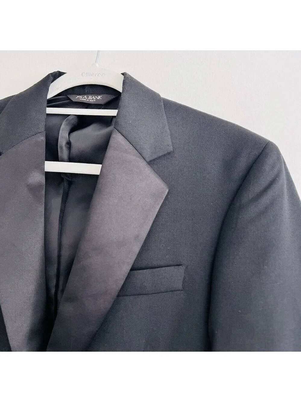 NWT Jos A Bank Black 100% Wool & Satin Trim Tuxedo Jacket Retail $475 ~ Mens 35R